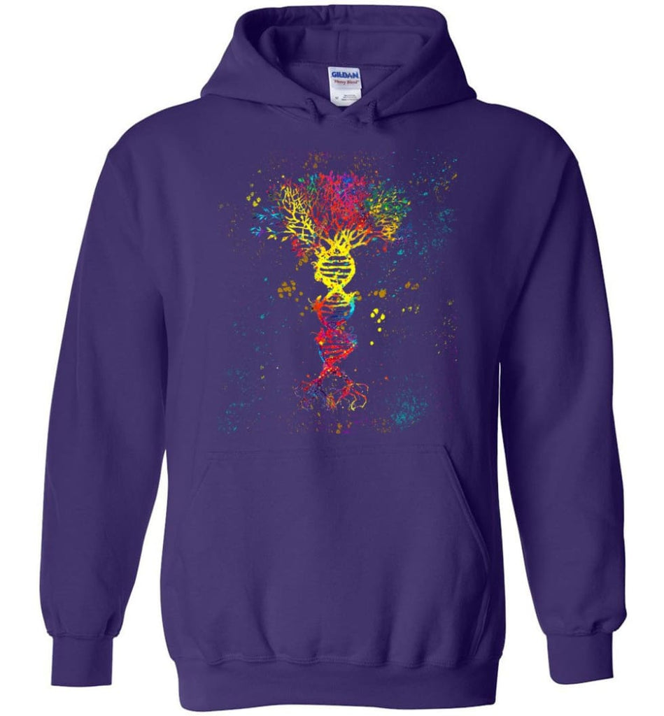 Tree Life Water Color Colorful DNA Tree - Hoodie - Purple / M - Hoodie
