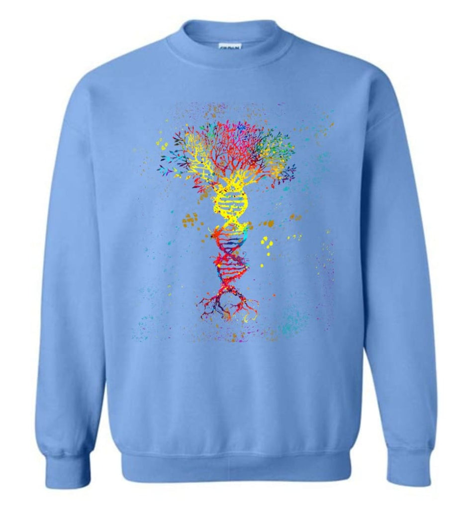 Tree Life Water Color Colorful DNA Tree - Sweatshirt - Carolina Blue / M - Sweatshirt
