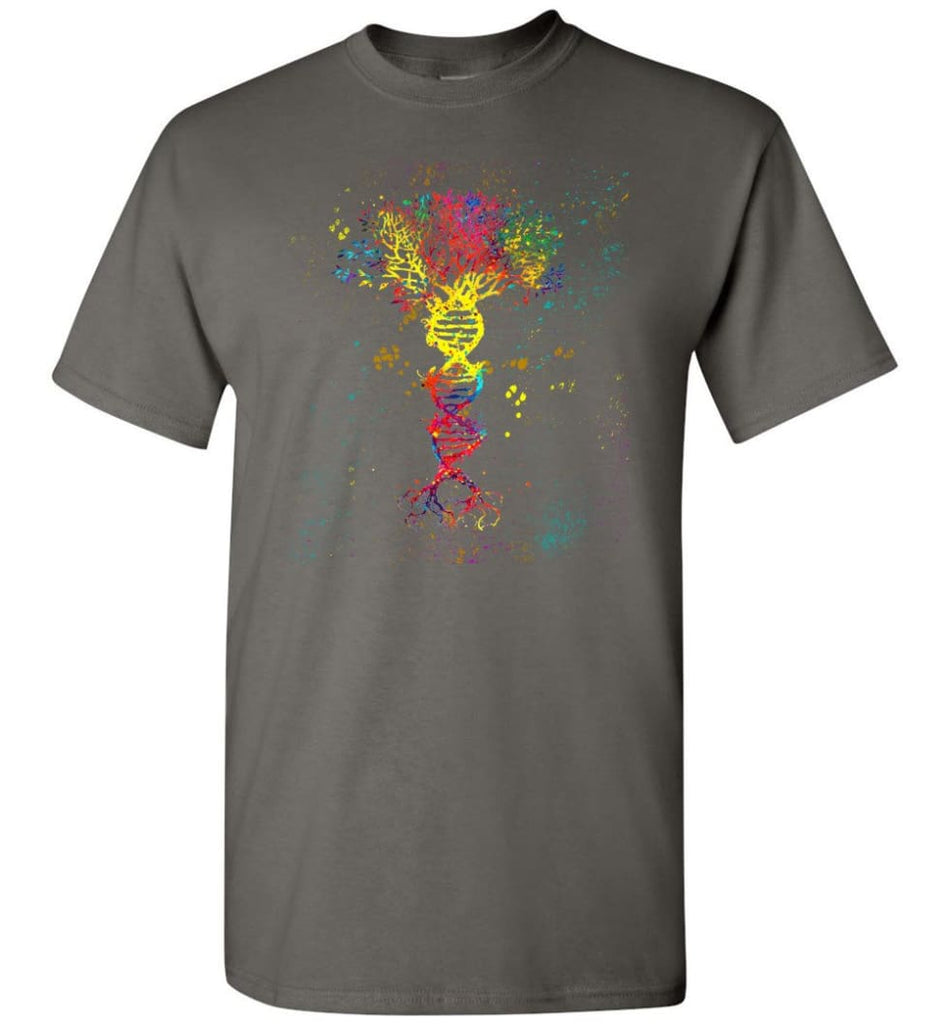 Tree Life Water Color Colorful DNA Tree - T-Shirt - Charcoal / S - T-Shirt