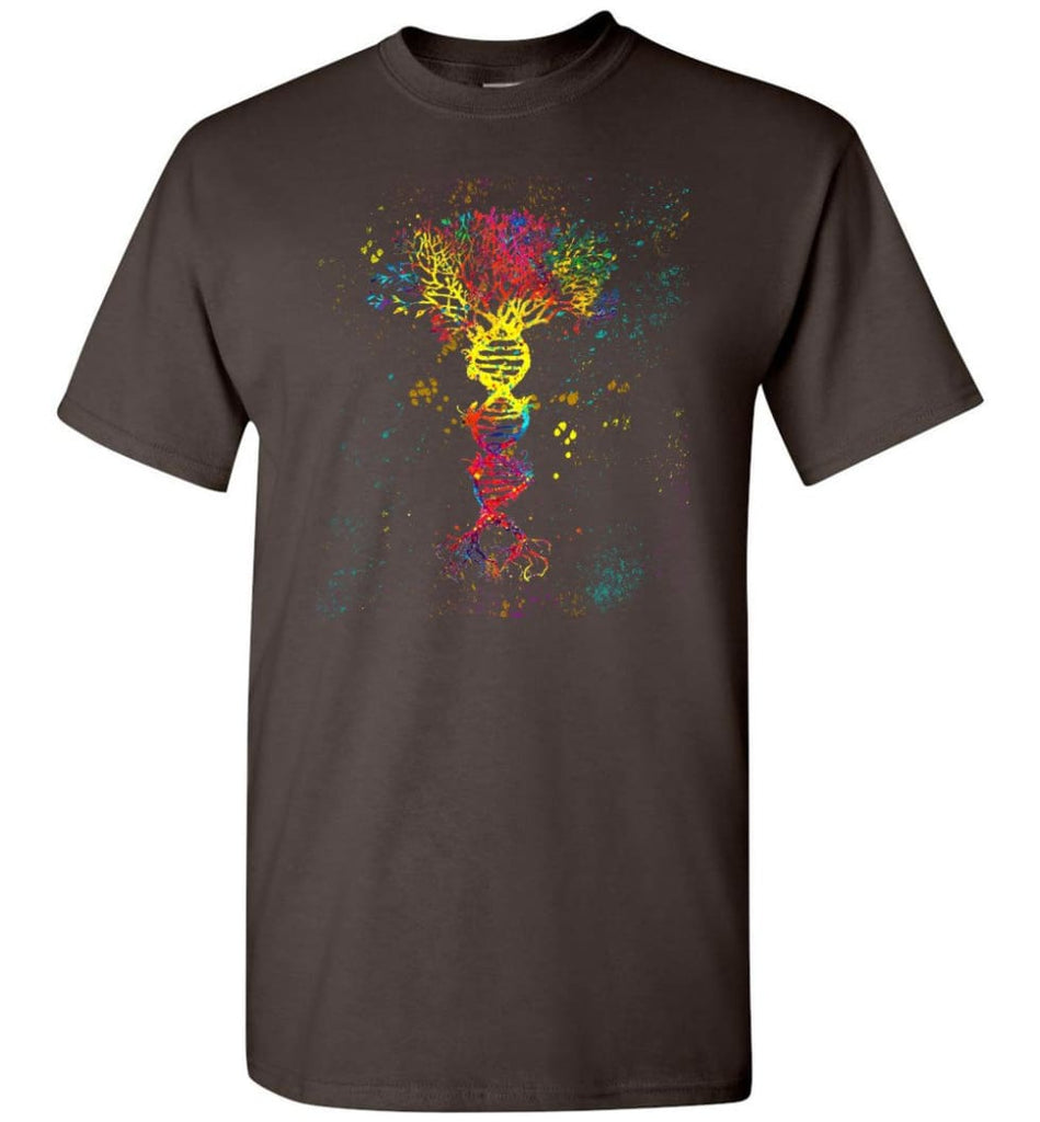 Tree Life Water Color Colorful DNA Tree - T-Shirt - Dark Chocolate / S - T-Shirt