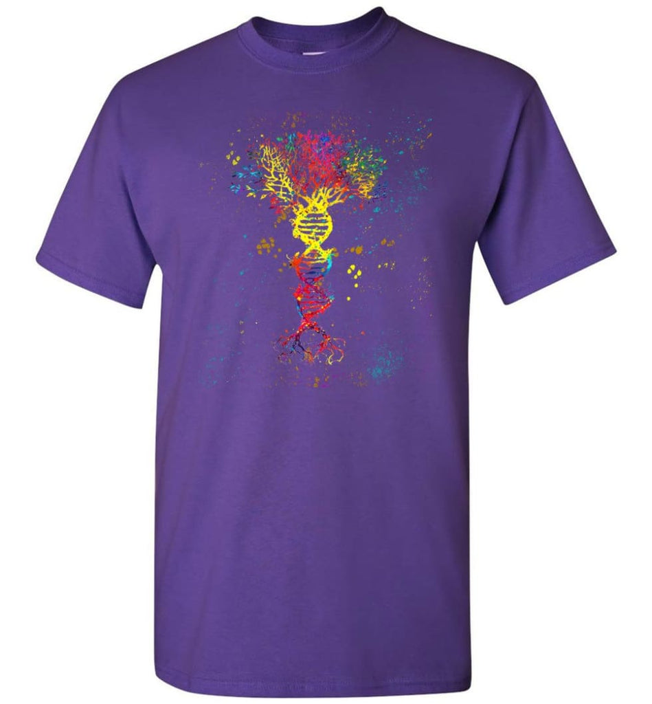 Tree Life Water Color Colorful DNA Tree - T-Shirt - Purple / S - T-Shirt