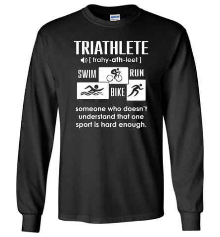 Triathlete Definition White - Long Sleeve T-Shirt - Black / M