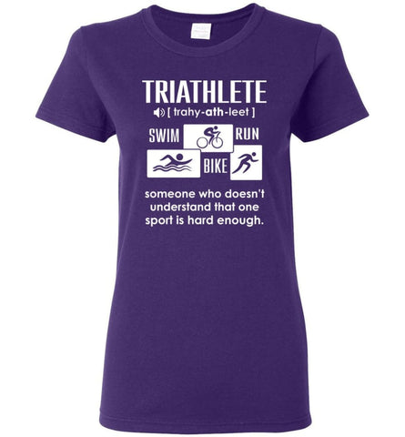 Triathlete Definition White Women Tee - Purple / M