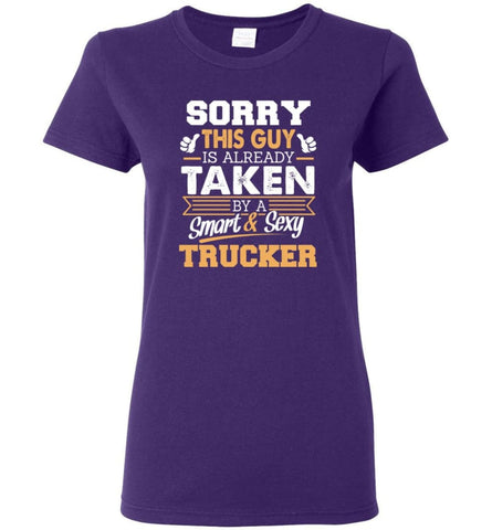 Trucker Shirt Cool Gift for Boyfriend Husband or Lover Women Tee - Purple / M - 8