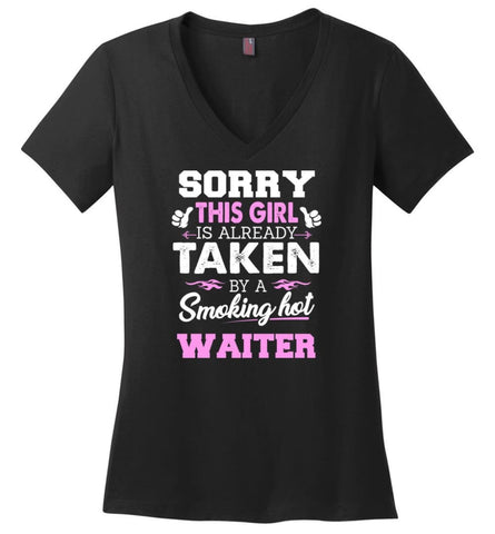 Trucker Shirt Cool Gift for Girlfriend Wife or Lover Ladies V-Neck - Black / M - 8