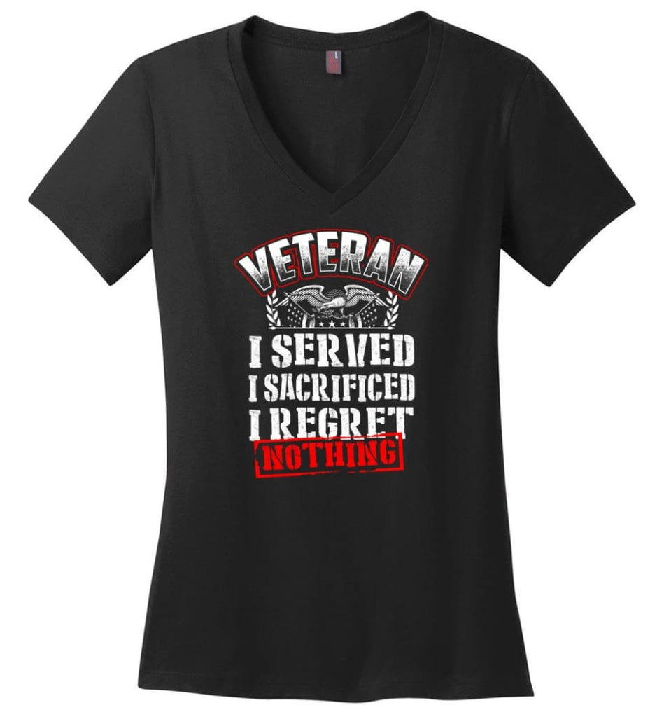 Try Stepping On This Veteran’s Flag T Shirt Ladies V-Neck - Black / M