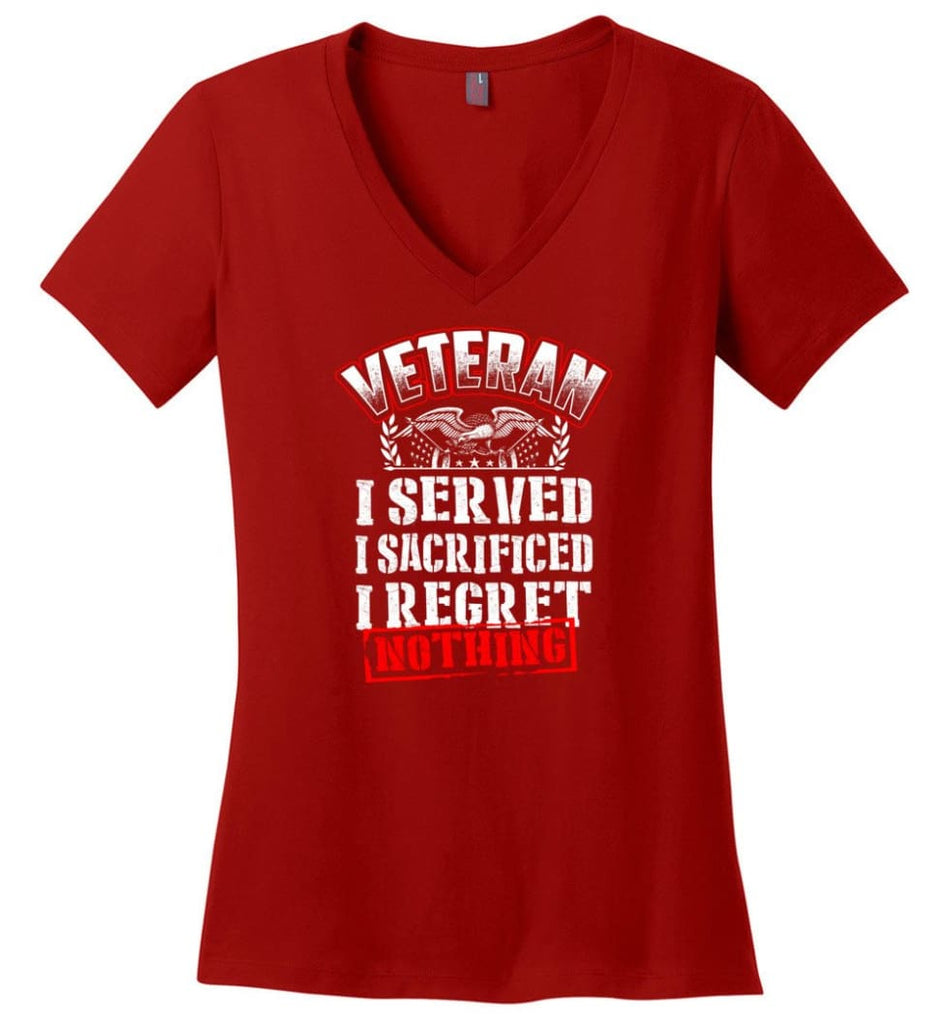 Try Stepping On This Veteran’s Flag T Shirt Ladies V-Neck - Red / M