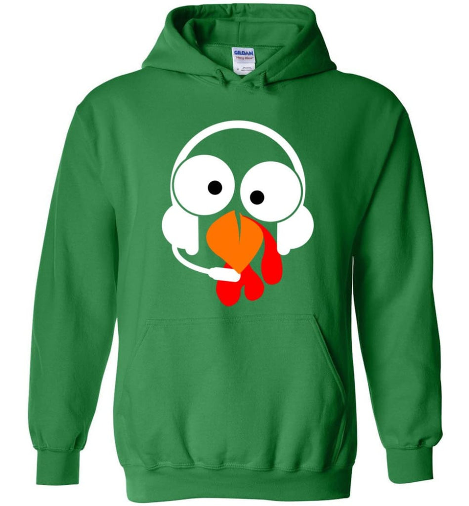 Turkey Face Dispatcher Thanksgiving Gifts Hoodie - Irish Green / M