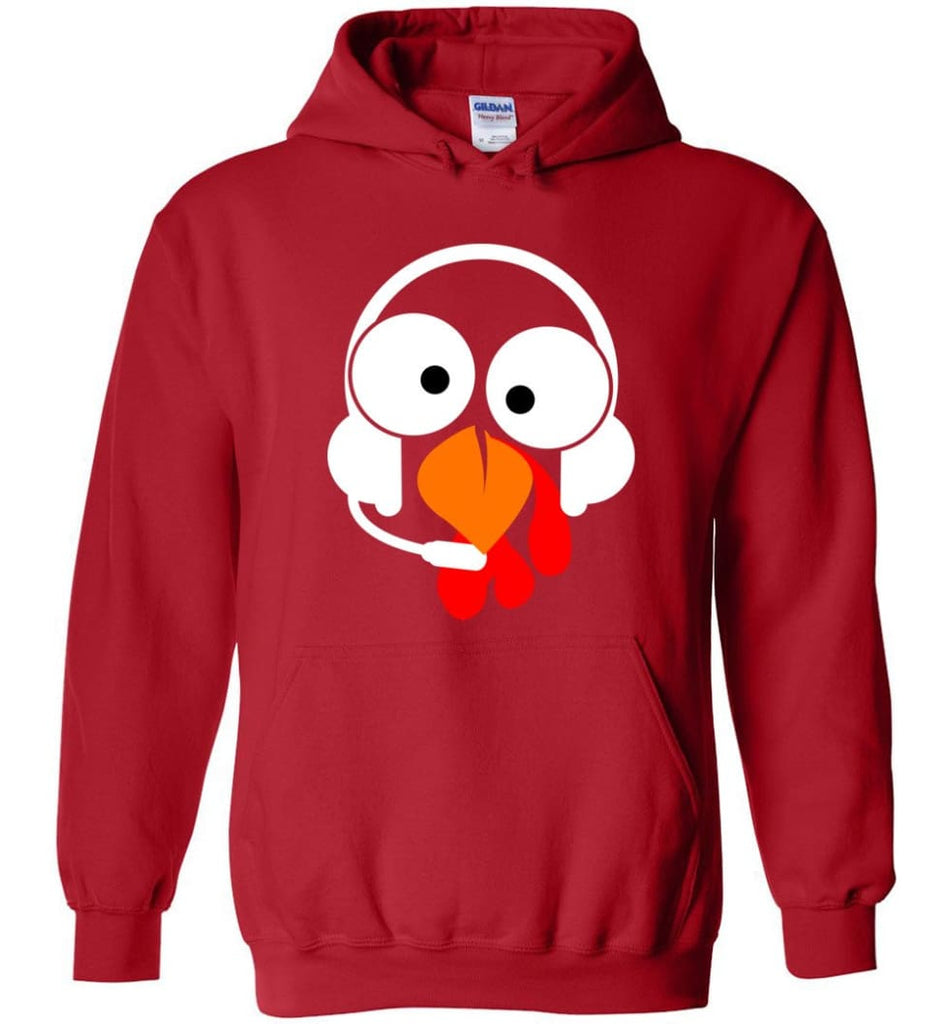 Turkey Face Dispatcher Thanksgiving Gifts Hoodie - Red / M