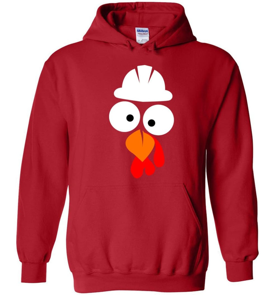 Turkey Face Ironworker Thanksgiving Gifts Hoodie - Red / M