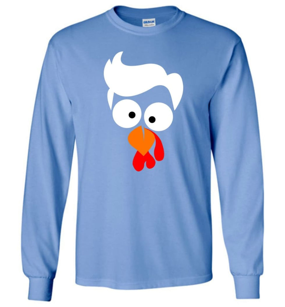 Turkey Face Lawyer Thanksgiving Gifts Long Sleeve T-Shirt - Carolina Blue / M