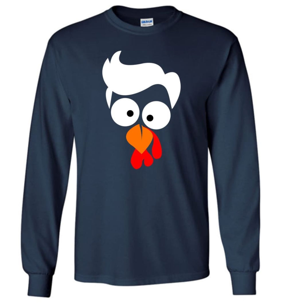 Turkey Face Lawyer Thanksgiving Gifts Long Sleeve T-Shirt - Navy / M