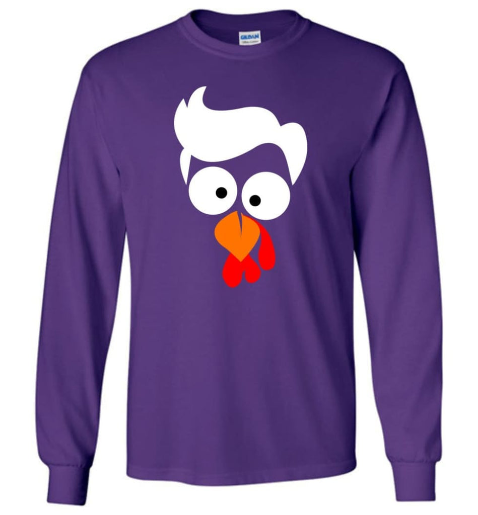 Turkey Face Lawyer Thanksgiving Gifts Long Sleeve T-Shirt - Purple / M