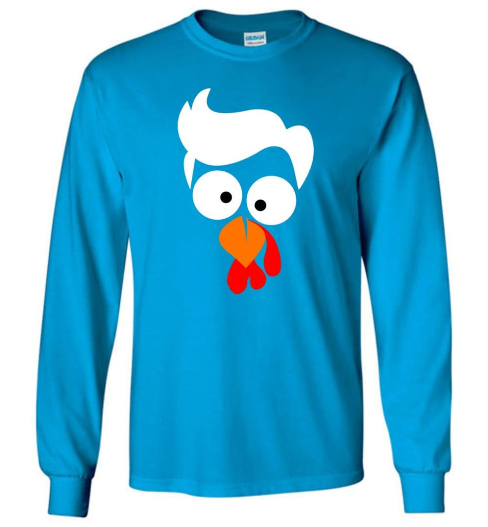 Turkey Face Lawyer Thanksgiving Gifts Long Sleeve T-Shirt - Sapphire / M