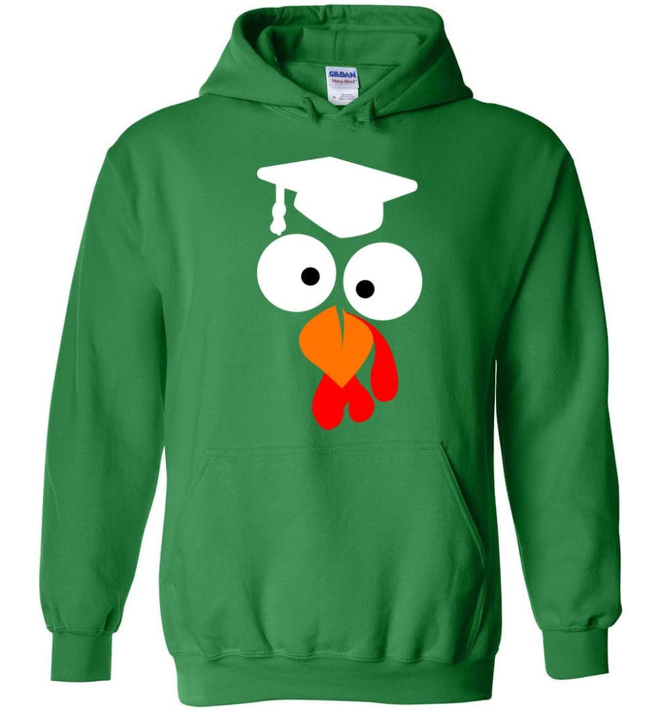 Turkey Face Teacher Thanksgiving Gifts Hoodie - Irish Green / M