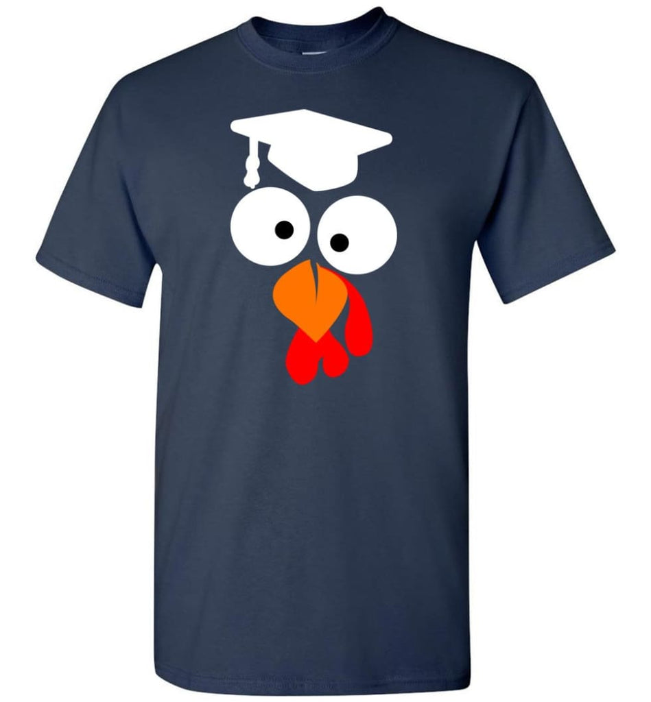 Turkey Face Teacher Thanksgiving Gifts T-Shirt - Navy / S