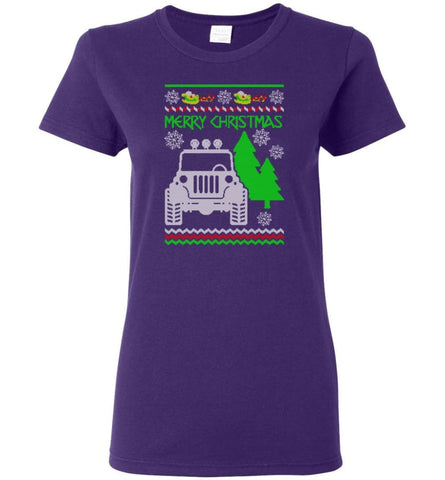 Ugly Christmas Jeep Sweater Jeep Sweatshirt Gift for Jeep Lover Women’s jeep shirt - Purple / M