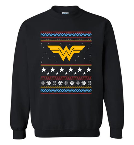 Ugly Christmas Wonder Woman Sweatshirt Hoodie Xmas Gift For Woman Ladies Sweatshirt - Black / M
