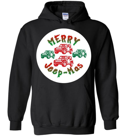 Ugly Jeep Christmas Sweater Jeep Xmas Sweater Matching Ugly Christmas Sweatshirts Merry Jeepmas Hoodie - Black / M