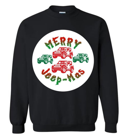 Ugly Jeep Christmas Sweater Jeep Xmas Sweater Matching Ugly Christmas Sweatshirts Merry Jeepmas Sweatshirt - Black / M