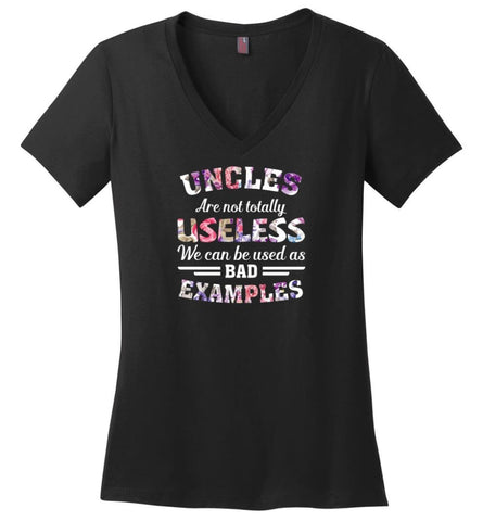 Uncles Are Not Totally Useless Funny Uncle - Ladies V-Neck - Black / M - Ladies V-Neck