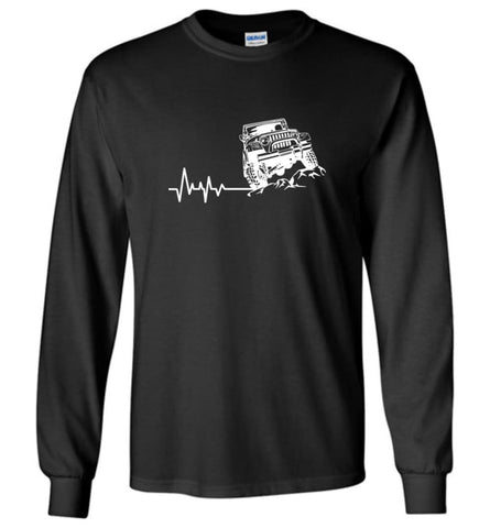 Unlimited Heartbeat Love Jeep Shirt Jeep Lover Driver Owner Addicted Long Sleeve T-Shirt - Black / M