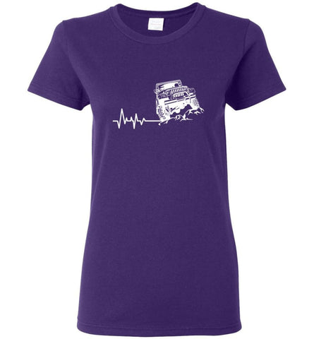 Unlimited Heartbeat Love Jeep Shirt Jeep Lover Driver Owner Addicted Women Tee - Purple / M