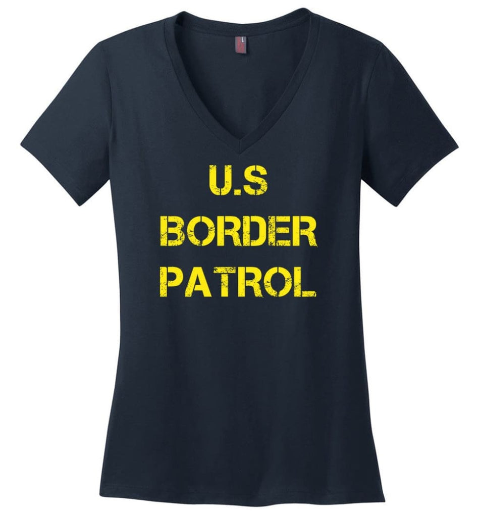 Us Border Patrol Ladies V-Neck - Navy / M