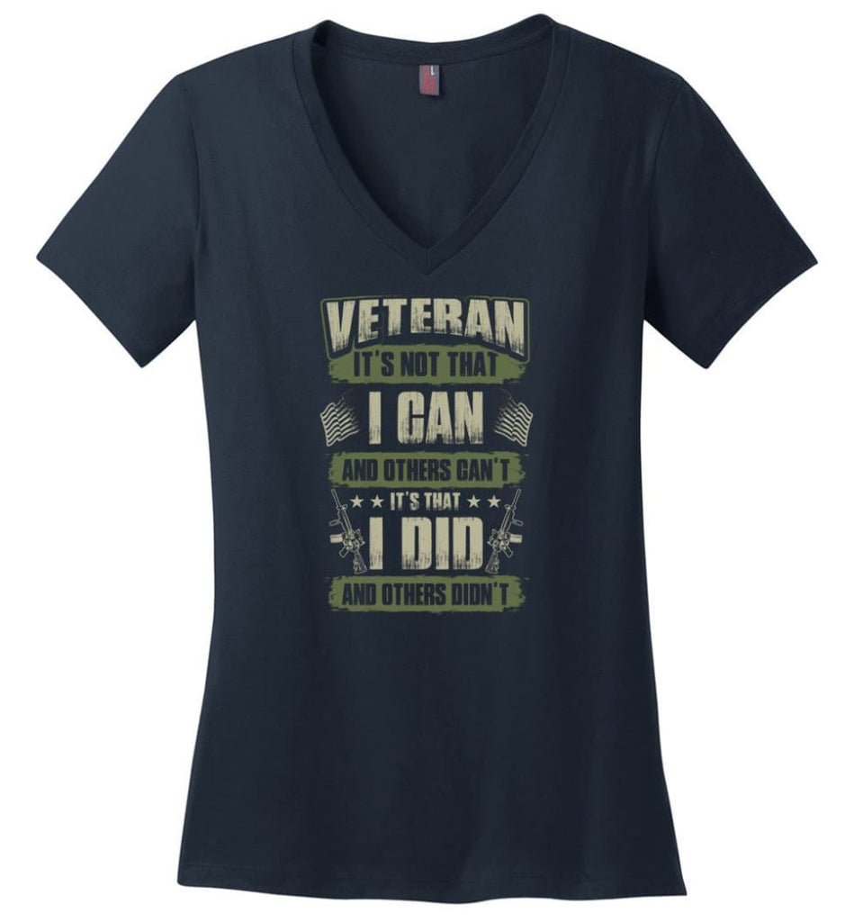 US Veteran Affairs Shirt I Didnt’t Fight Ladies V-Neck - Navy / M