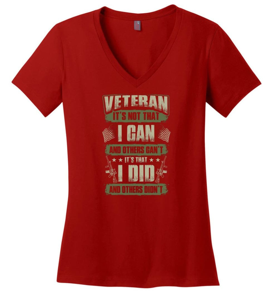 US Veteran Affairs Shirt I Didnt’t Fight Ladies V-Neck - Red / M
