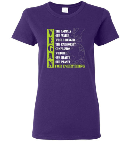 Vegetarian Gift Shirt Vegan For out Health Planet For Everything Women Tee - Purple / M