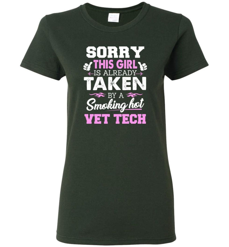 Vet Tech Shirt Cool Gift for Girlfriend Wife or Lover Women Tee - Forest Green / M - 4