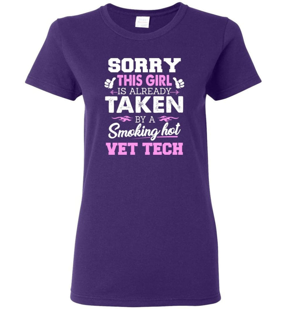 Vet Tech Shirt Cool Gift for Girlfriend Wife or Lover Women Tee - Purple / M - 4