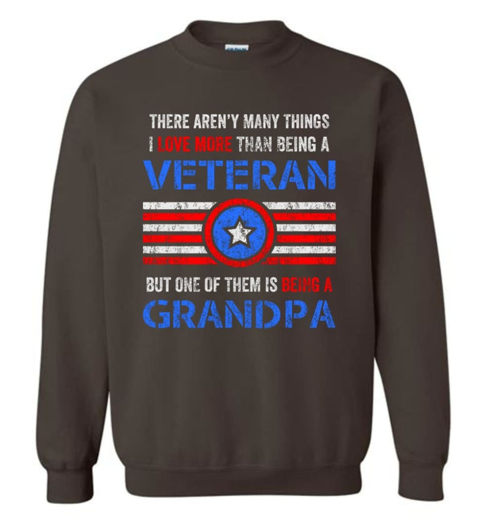 Veteran Grandpa T Shirt Combat Veteran Sweatshirt Proud Navy Grandpa Sweatshirt - Dark Chocolate / M