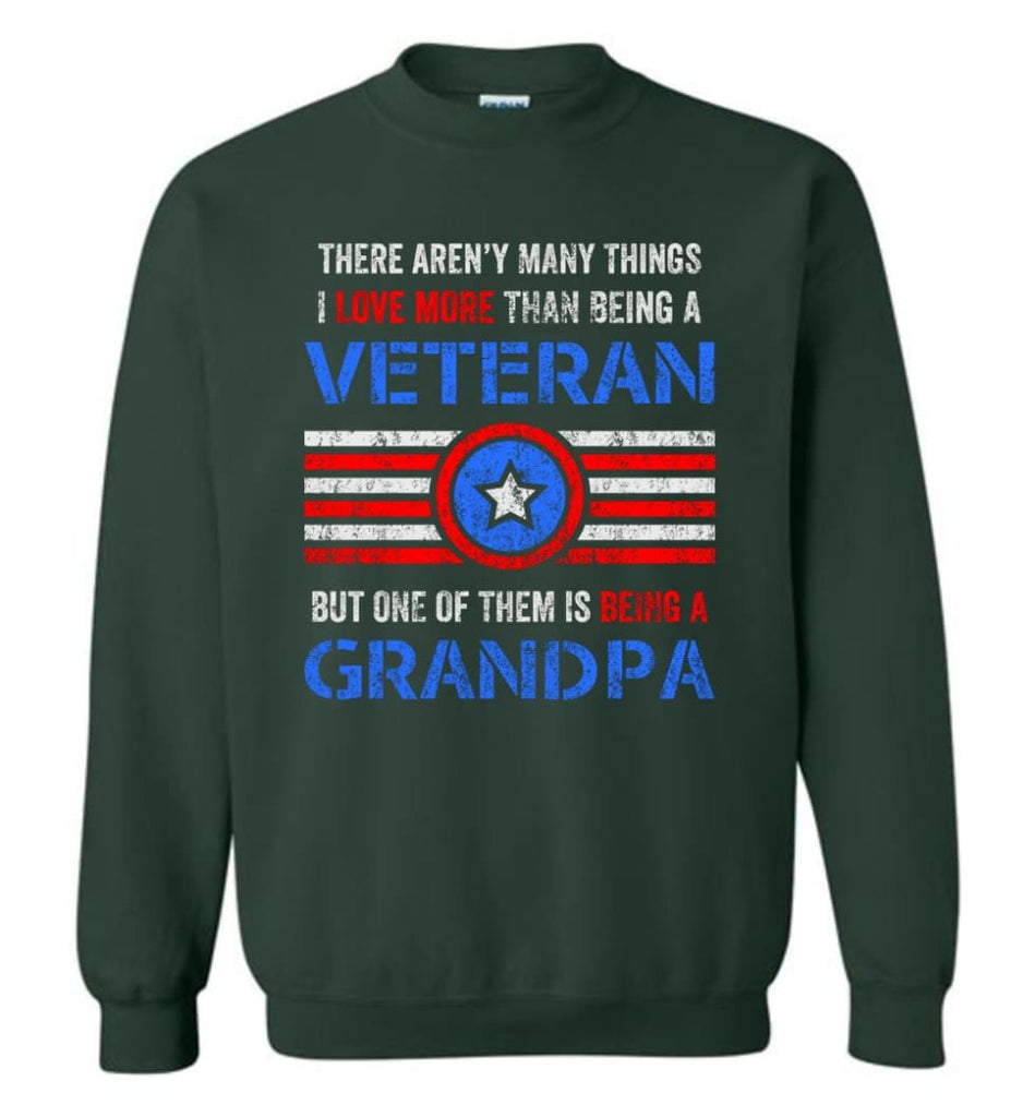 Veteran Grandpa T Shirt Combat Veteran Sweatshirt Proud Navy Grandpa Sweatshirt - Forest Green / M