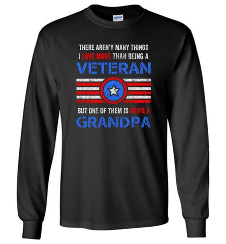 Veteran Grandpa T Shirt Combat Veteran Sweatshirt Proud Navy Grandpa Long Sleeve T-Shirt - Black / M