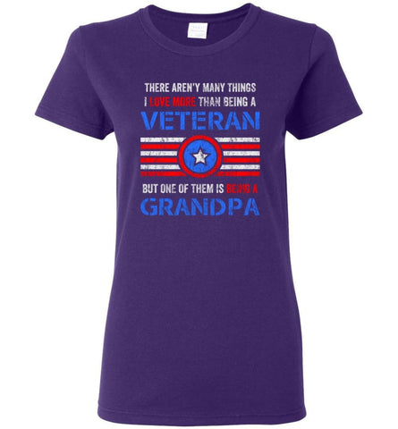 Veteran Grandpa T Shirt Combat Veteran Sweatshirt Proud Navy Grandpa Women T-shirt - Purple / M