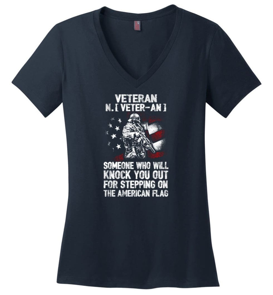 Veteran Shirt It’s Not That I Can And Others Can’t Ladies V-Neck - Navy / M