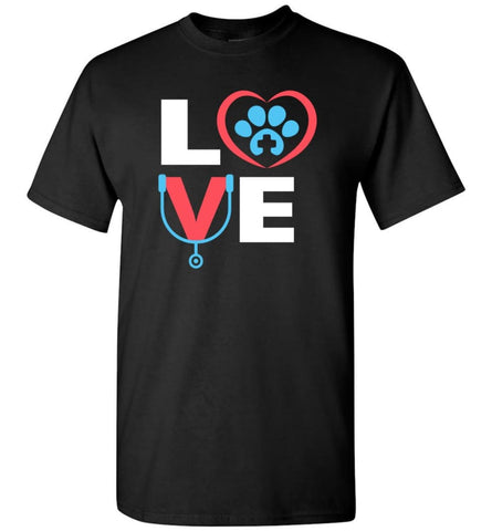 Veterinary Shirt Love Dog Gift For Pet Lover Vet Tech T-Shirt - Black / S