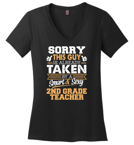 VETTECH Shirt Sorry This Girl Is Already Taken By A Smokin’ Hot Ladies V-Neck - Black / M - 8