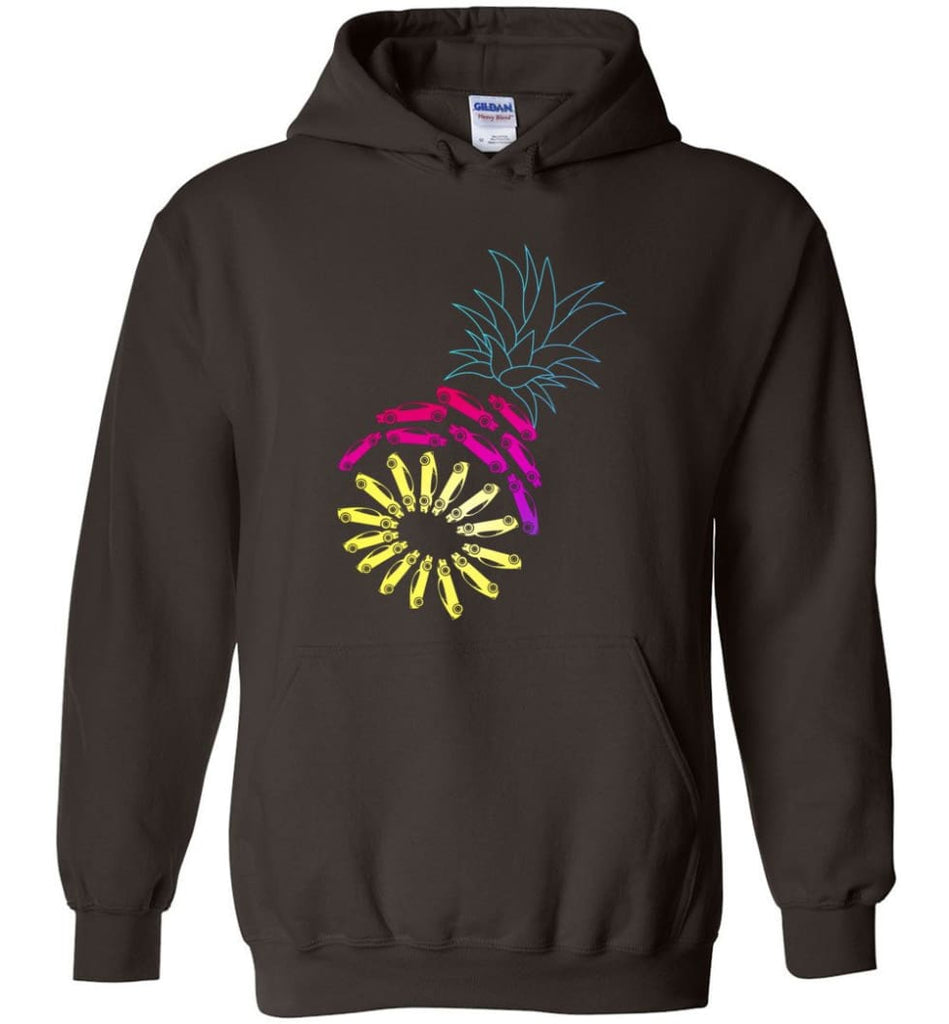Vintage Car Pineapple Funny Graphic - Hoodie - Dark Chocolate / M - Hoodie