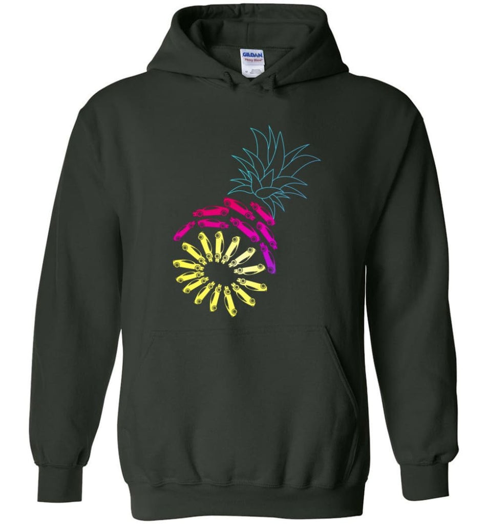 Vintage Car Pineapple Funny Graphic - Hoodie - Forest Green / M - Hoodie