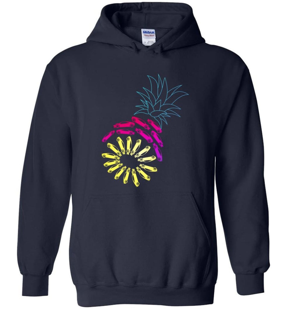 Vintage Car Pineapple Funny Graphic - Hoodie - Navy / M - Hoodie