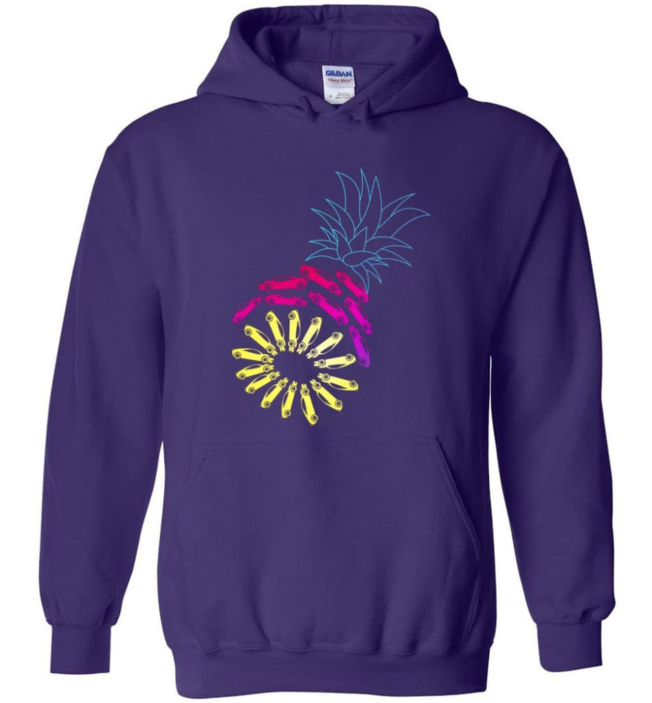 Vintage Car Pineapple Funny Graphic - Hoodie - Purple / M - Hoodie