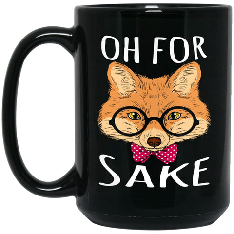 Vintage Foxhound Shirt Oh For Fox Sake 15 oz Black Mug - Black / One Size - Drinkware