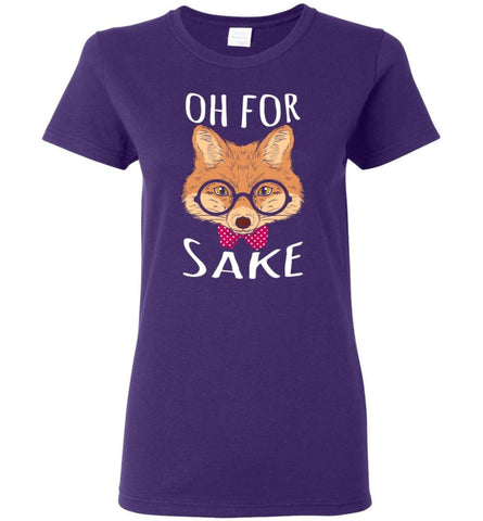 Vintage Foxhound Shirt Oh For Fox Sake Women Tee - Purple / M