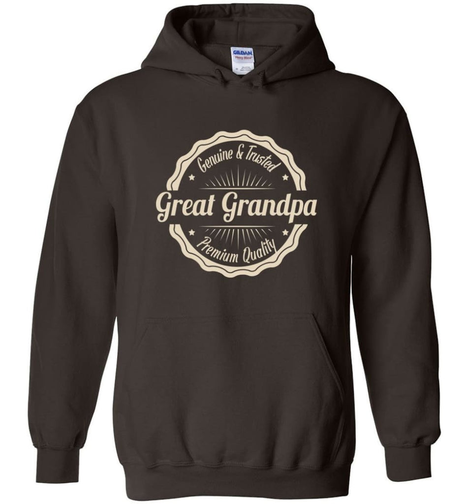 Vintage Grandfather Gift Great Grandpa Genuine and Trusted Hoodie - Dark Chocolate / M