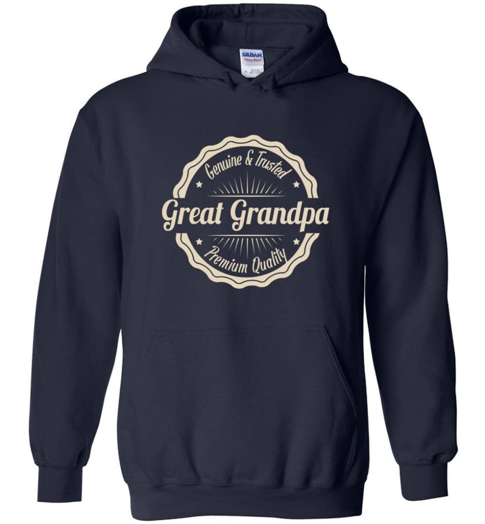 Vintage Grandfather Gift Great Grandpa Genuine and Trusted Hoodie - Navy / M