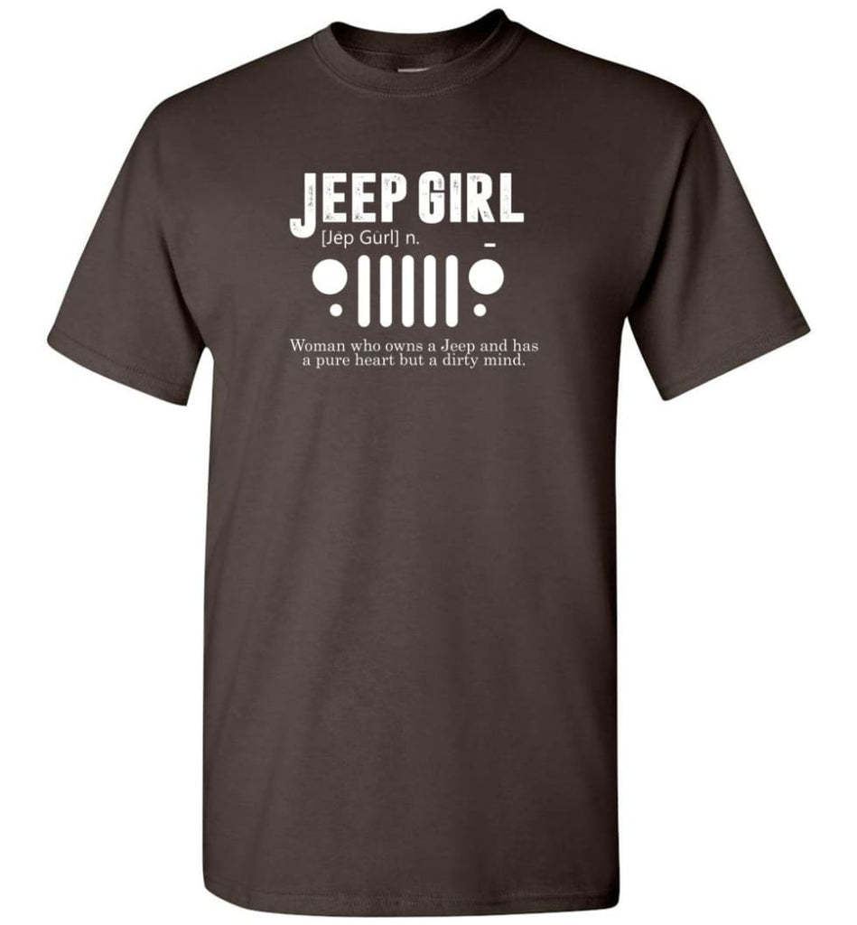 Vintage Jeep Shirt Pure Heart But Dirty Mind Jeep Girl Jeep Wife T-Shirt - Dark Chocolate / S - T-Shirt