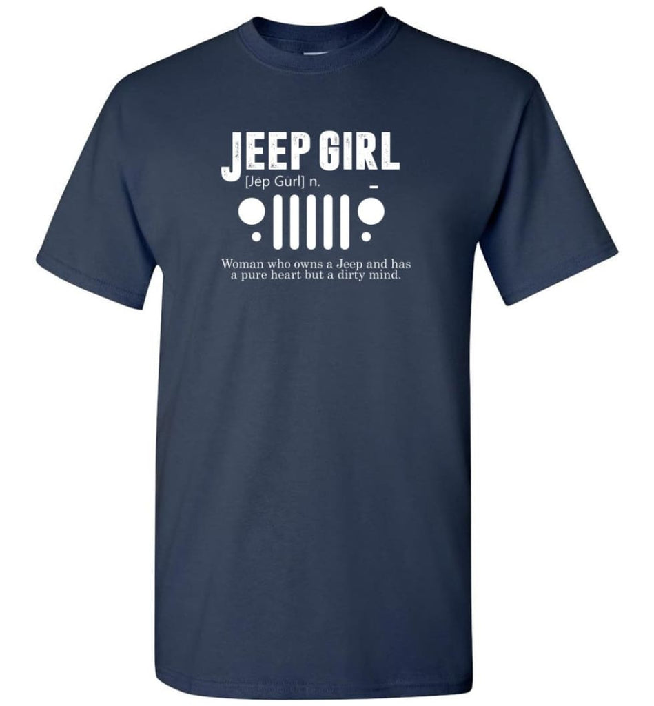 Vintage Jeep Shirt Pure Heart But Dirty Mind Jeep Girl Jeep Wife T-Shirt - Navy / S - T-Shirt